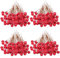 VEGCOO Rote Beeren Deko, 210 Stück Weihnachten Künstliche Tannenzweige 10 MM für Christbaumschmuck/Adventskranz Künstlich/Weihnachtsblume, Herbst Dekoration Hagebutten Deko für DIY Crafts