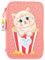 Depesche 12384 TOPModel Cutie Star - Gefüllte 3-Fach Federtasche mit Katzen Applikation und Sternen-Print, Federmäppchen mit Buntstiften, Schere, Lineal uvm.