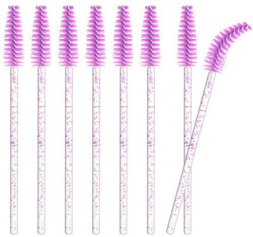 50 Pièces Brosses à Cils Jetables (Violet)
