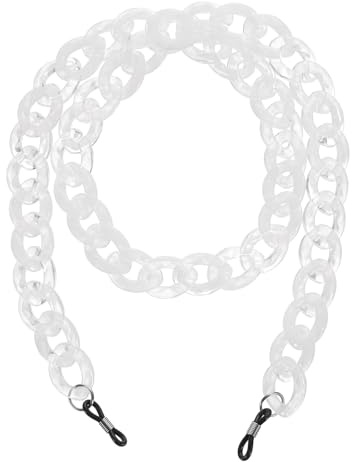 Sourcing map Chaînes pour lunettes pour femme, Chaînes porte-lunettes en acrylique Réglables Lanière pour lunettes de soleil Chaîne porte-perles en forme de corde Anti-perte pour lunettes de soleil