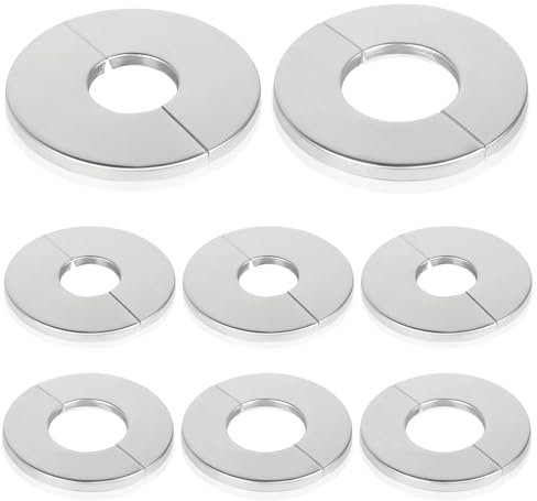 8 Stück Heizungsrohr Rosette, 24MM/28MM Wasserhahn Rosetten für Heizkörperrohre Abdeckrosetten für Heizungsrohre Abdeckung Rohrabdeckung Rohrmanschetten Heizkörper Edelstahl