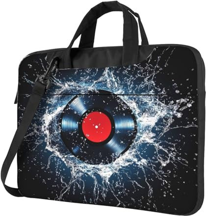 Water Record - Borsa per computer portatile da 14 pollici, in vinile, con tracolla, portatile, antiurto, protettiva, per donne e uomini