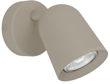 EGLO Camaldoli Spot-vägglampa för inomhus | läslampa med flexibel strålkastare, svängbar väggstrålkastare av sandfärgat stål, GU10-sockel