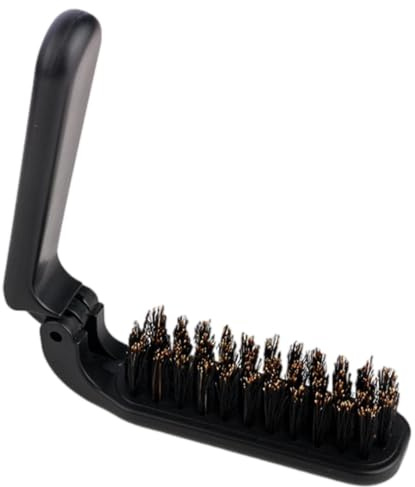 Cepillo Plegable De Viaje - 17.5x2.5cm Cepillo De Barba | CepilloDesenredante ABS Cerdas De Jabãlí Herramienta De Peinado Compacta Portátil Para Cuidado De Cabello Y Barba Hombre