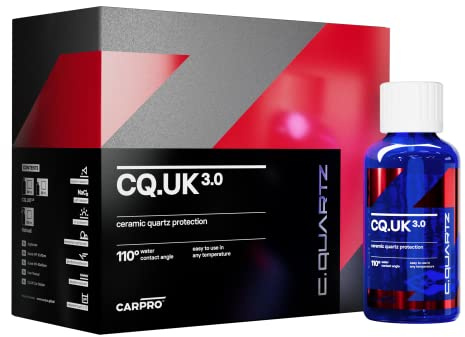 CARPRO CQUARTZ UK 3.0 - Ceramic Coating for Cars, Quartz Based Nanotechnology, Bonds to Paint, Glass, Metal and Plastic - (30ml Kit)