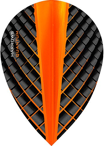 Harrows Quantum Dart Flights - 100 Micron - Pear - 3D Effect - 1 Set (3) (Orange)