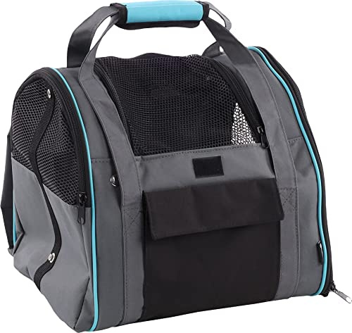 Hunderucksack - Rucksack Lenie Blau – 36x32x32cm – Polyester – Rahmen verstärkt – Boden herausnehmbar – Sicherheitsleine – Autogurt-Schlaufe – Schulterriemen