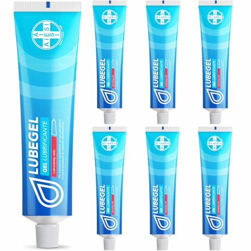 AIESI® Gel Lubrificante Sterile per cateteri e procedure ospedaliere tubo 82 grammi LUBEGEL (Confezione da 6 pezzi)