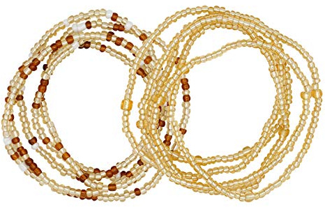 Femmes Chaîne de Corps Chaîne de Bikini Waist Beads Body Chain Chaîne de Perles Africaines, 2 Pièces
