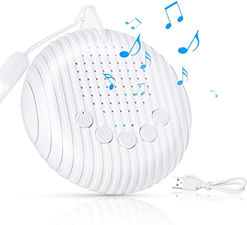URAQT White Noise Machine, 10 Soothing Nature Sounds Therapy Portable Sleep Sound Machine, Mini Sound Machine for Baby Kids Adults, USB Rechargeable Baby Sleep Machine with 3 Timer Memory Functions