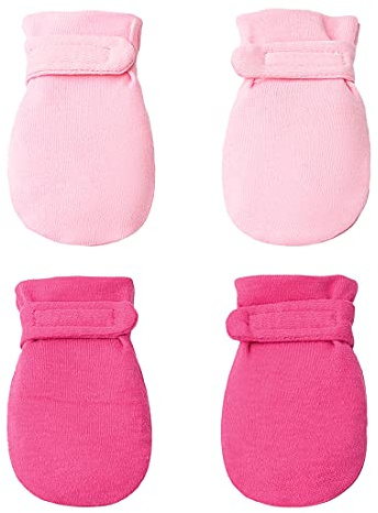 Newborn Baby No Scratch Mittens Stay On, 100% Cotton Breathable, Adjustable Infant Gloves for Baby Boys Girls Mittens