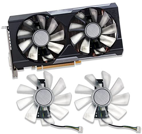 Dotodo GAA8B2U/GAA8S2U 4-poliger GPU Lüfter für Grafikkarte Kühler für Sapphire R9 380 380X 2g/4G D5 Grafikkarten-Ersatzventilator, Weiß, Grafikkartenlüfter 2 Stück