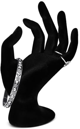 Flexzion Schmuckhand Samt Schmuckständer Hand, OK Deko Hand Schmuck Ständer Schaufensterpuppe Handschmuck Uhrenständer Ringhalter Ring halter Schmuckhalter Halter Jewelry Display Stand - Schwarz