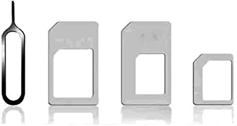 Mr. Gadget's Solutions 4-i-1-pack Nano Micro & Standard SIM-kortadapter för mobiltelefon färg svart/vit 3-i-1 Nano till Micro Sim-adapterset SIM-kortadapter för mobiltelefon