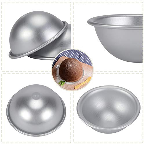 Qiilu Molde semiesférico de 82mm de Aluminio para Bikini, postres, pudines, semiesferas, semiesferas, Molde para Tartas