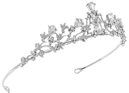 Corona di Cristallo Tiara Sposa Coroncina Compleanno Nuziale Diadema con Cristalli Strass per Matrimonio Compleanno Prestazione Festa Ballo Pageants
