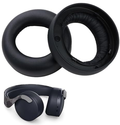Coussinets de Rechange sans Fil pour PS5 Pulse 3D, Coussinets d'oreille Compatible avec Sony PS5 3D Wireless Casque, Casque Coussinet en Cuir Protéiné, Casque Accessoires avec Mousse Anti-Bruit