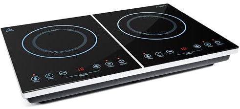 A-rival Induktionskochfeld 2 Platten – Sparsame Digital-Kochfelder, TÜV-GS, 3500W | Doppel Induktionskochplatte | Doppel-Kochfeld mit Induktion | Induktionskochfeld mobil, Camping-Induktionsherd