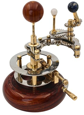 Cosmos Museum Modèle de système solaire | Orrery d'astronomie éducative et décorative | Planétarium mécanique en laiton de qualité supérieure (Terre et lune de 20,3 cm)