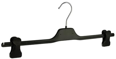 Perchas, 20 Piezas, Plástico, Negro, Antideslizante Clip, Pantalone, Falda, Gancho Giratorio 360°, 50 cm (PGC50_00/20)