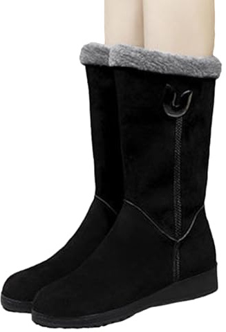 Acunny Bottes isolées Chaudes pour Femmes, Bottes de Neige pour Temps Froid, Bottes d'hiver Chaudes de Hauteur Moyenne pour l'extérieur | Bottines élégantes, imperméables, légères et antidérapantes