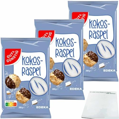 usy Bundle für Gut & Günstig Kokosraspeln fein 3er Pack (3x200g Packung) + usy Block
