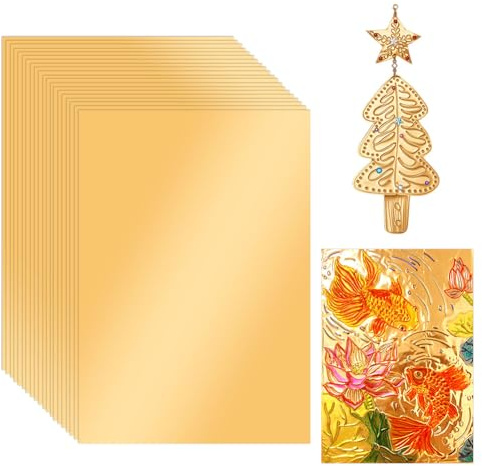 OLYCRAFT 30 hojas de aluminio para manualidades, 30 x 20 cm, lámina de metal de 0,1 mm de grosor, lámina de aluminio para pintar, grabar y grabar en relieve, proyecto de arte