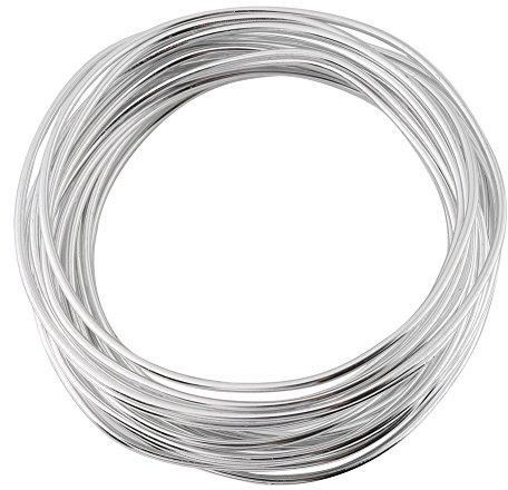 OVAQUIXI Aluminiumtråd, 5 M 2 Mm Böjbar Hantverkstråd för Gör-det-själv Smycken, med Elektropläterad Yta för Handgjorda Hantverk och Stöd (Silver Vit)