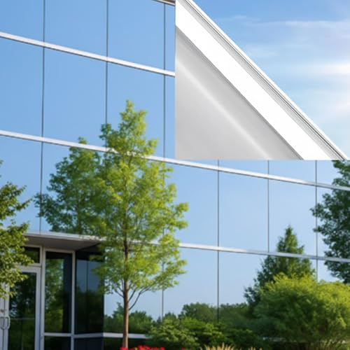 Pellicola Specchio per Vetri Privacy Giorno – (30x120cm), Anti-UV e Controllo Calore, Pellicola Oscurante Riflettente Autoadesiva Professionale Finestre Casa Ufficio, Tenuta Forte senza Residui
