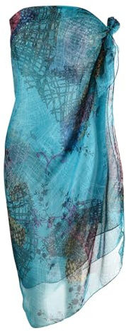Makroyl Women Sarong Beach Cover Up Summer Beachwear Holiday Chiffon Swimsuit Wrap Scarf (Teal)