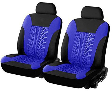 JDWBT Sitzbezüge Auto Vordersitze,Universal Autositzbezüge,2er Set Schonbezüge Vorne, Sitzbezug Schoner Blau/Schwarz (Blau)