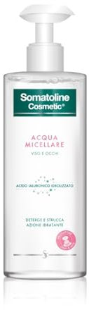 Somatoline SkinExpert, Acqua Micellare Viso e Occhi, Detergente Struccante Viso Idratante con Acido Ialuronico, 400ml