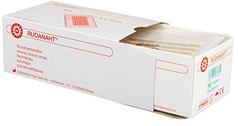 RUDANAHT Wundnahtstreifen steril hautfarben Packung à 50 Steril-Sets, Ausführung:Steril-Set à 3 Streifen. 6 mm x 75 mm
