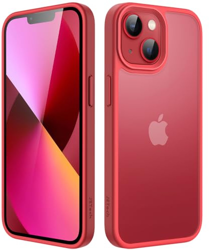 JETech Matte Case for iPhone 13 Mini 5.4-Inch, Shockproof Military Grade Drop Protection, Frosted Translucent Back Phone Cover, Anti-Fingerprint (Red)