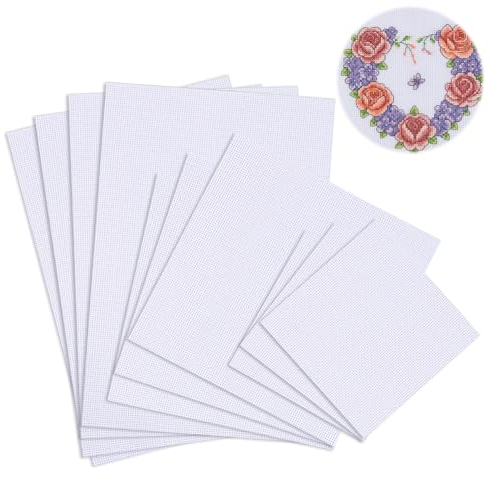 10 Stück Stickstoff Weiß 11CT, Stramin, Für Näharbeit und Handwerk