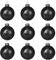 Truevaste 9 Glas-Weihnachtskugeln, Schwarze Christbaumkugeln ∅ 8 cm, mit Spezieller Federmalverfahren, Weihnachtsdeko für Festtage und Partys