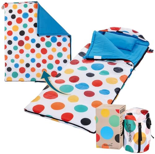 Skandika Deckenschlafsack Sovro | Schlafsack Outdoor für Erwachsene, 3 Jahreszeiten, als Doppelschlafsack nutzbar, Camping Schlafsäcke mit Kissen, Schlafsack Erwachsene