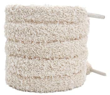 Codulu fluffiga skosnören plysch skosnören 1,5 cm breda platta ersättningar skosnören för kvinnor sneaker atletisk stövel vardagsskor – 100 cm –, Aprikos, 100