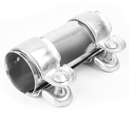 Abrazadera de tubo de escape de acero inoxidable, diámetro de 45 mm x 120 mm, abrazaderas de escape con doble abrazadera, sistema de escape, universal, resistente a la corrosión, abrazadera para tubo