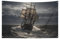 Art Decor Segelschiff im Sturm Flagge mit vier Löchern, Wanddekoration, Banner, Wandflagge für Wohnheim, Zimmer, Bar, Outdoor, Partyflaggen, 60 x 90 cm