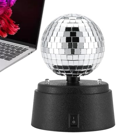 Mini Bola De Discoteca Luminosa - Bola De Disco Espejo, Iluminación De Escena Rotativa Para Vacaciones | De Espejo De Disco Pequeño, Iluminación De La Etapa De Batería Giratoria Para Bodas Y Fies