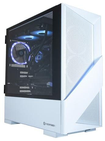 CyberPowerPC Luxe Gaming PC - Intel Core Ultra 7 265KF, Nvidia RTX 5080, 32GB RAM, 2TB NVMe SSD, 850W PSU, Windows 11, Liquid Cooling, Amethyst 360M Airflow White