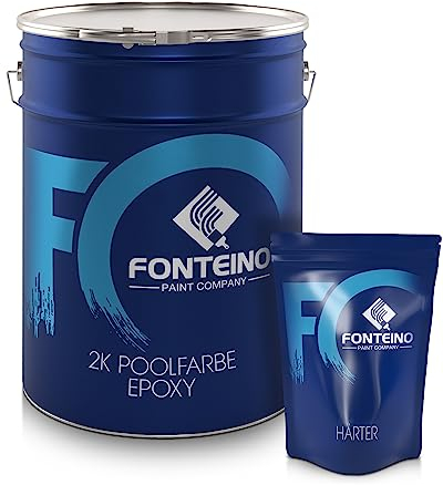 Fonteino 2K Schwimmbadfarbe Poolfarbe Betonbecken Schwimmbeckenfarbe Ultramarinblau - 5Kg