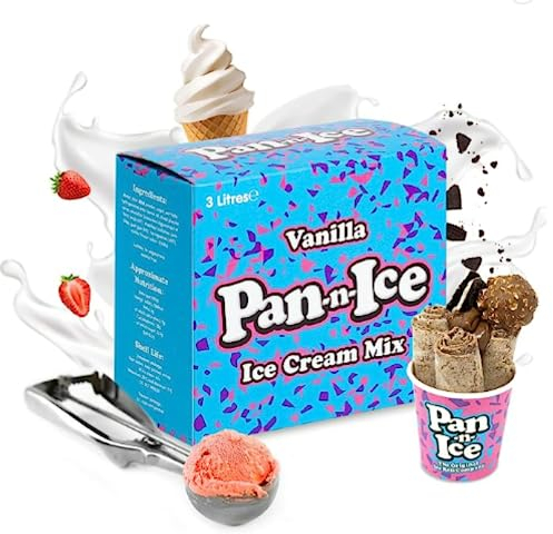 Pan-n-Ice 3L Ice Cream Mix - Refill for Use at Home with Pan-n-Ice Ice Cream Maker and Ice Cream Roll Maker - Compatible with any Ice Cream Machine - Make Delicious Icecream with Superior Creamy Taste