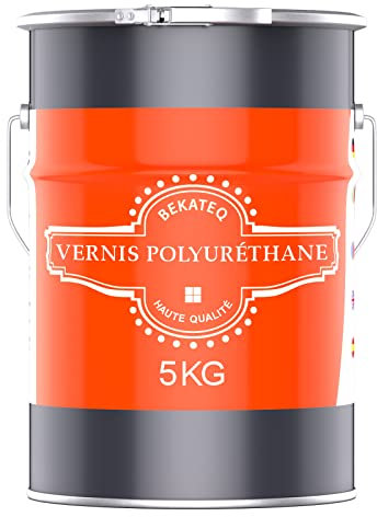 BEKATEQ BK-635PU Vernis de sol PU polyuréthane incolore brillant 5kg I Revêtement de sol & scellement pour béton, tapis de pierre, bois & carrelage I Résistant aux UV & à la chaleur, séchage rapide