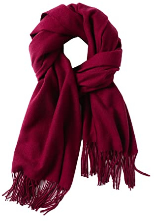 FULEI Cashmere Feel Scarfs for Women Long Fringe Scarf Ladies Wraps Shawls Scarves - Burgundy