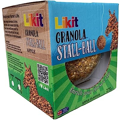 Likit Granola Stall-Ball Horse Treat 1.6kg | Flavours Apple, Mixed Berry, Peppermint, Molasses | Long Lasting, Boredom & Stress Reliever | 1.6kg
