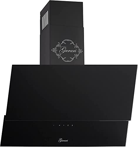 GURARI 268 8 BL Prime, campana extractora 80cm, campana de cabeza de cristal negro, 1000m³/h, mando a distancia