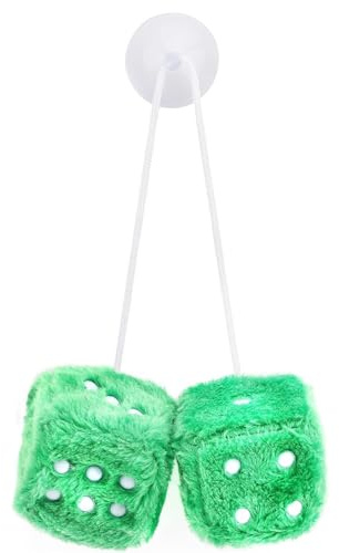 AYNKH Paire de dés moelleux de 6 cm à suspendre au rétroviseur de voiture, décoration de sapin de Noël, pendentif intérieur moelleux, paire de pendentifs de voiture en couple pour décoration