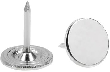 QUARKZMAN 60 Piezas de Clavos de Tapicería, Cabeza Plana de 11mmx13mm, Clavos Decorativos para Muebles, Tachuelas de Tapicería para Sofás y Cabeceros, Plata